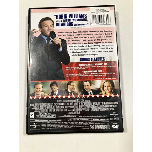 Man of the Year DVD 2007 Robin Williams Tested - Picture 2 of 5